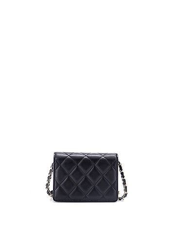 Chanel Camellia Bow Flap Card Holder with Chain Quilted Lambskin (view 2)