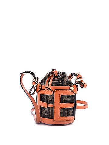 Fendi Step Out Bucket Bag Leather with Zucca Canvas Nano (view 1)