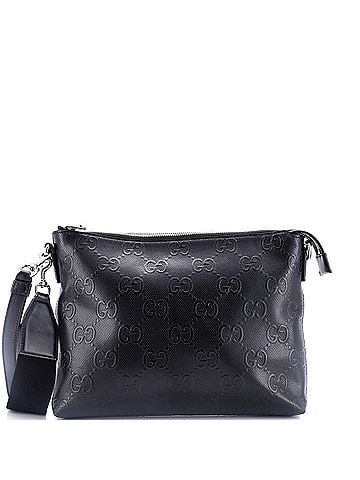Gucci Convertible Messenger Bag GG Embossed Perforated Leather Medium (view 1)