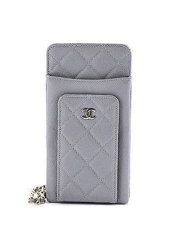 Chanel O Phone Holder Crossbody Bag Quilted Caviar (view 1)