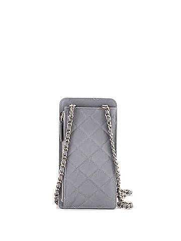 Chanel O Phone Holder Crossbody Bag Quilted Caviar (view 2)