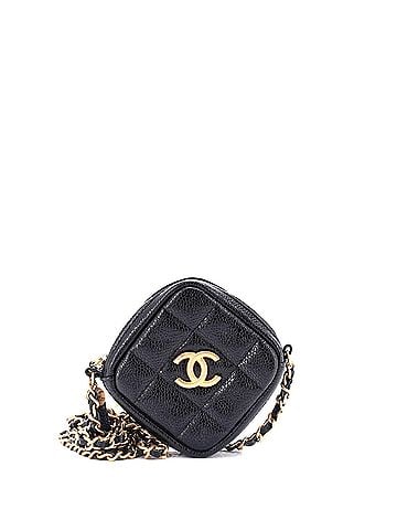 Chanel Diamond Coin Purse with Chain Quilted Caviar (view 1)
