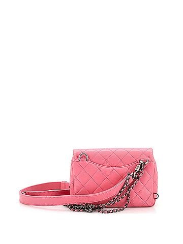 Chanel Double Carry Chain Waist Bag Quilted Goatskin Small (view 2)