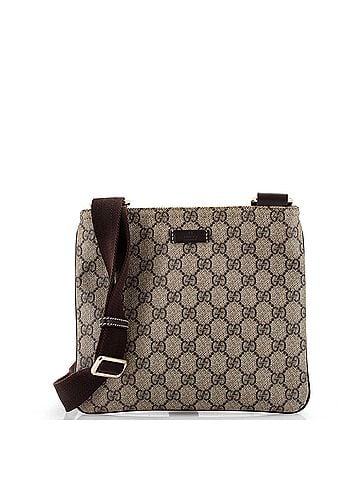 Gucci Zip Top Messenger Bag GG Coated Canvas Small (view 1)