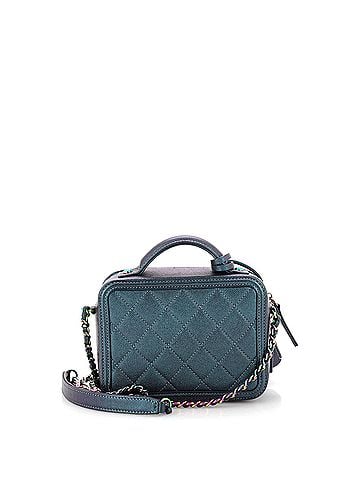 Chanel Filigree Vanity Case Quilted Iridescent Caviar Small (view 2)