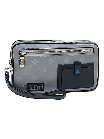 Louis Vuitton Satellite Silver Canvas Clutch Bag (view 1)