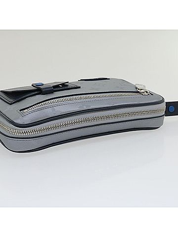 Louis Vuitton Satellite Silver Canvas Clutch Bag (view 2)