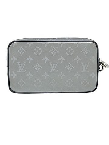 Louis Vuitton Alpha Silver Leather Clutch Bag (view 1)