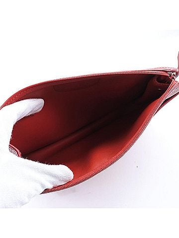 Dior Red Leather Clutch Bag (view 2)