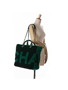 Chanel Large Shearling and Calfskin Deauville Shopping Tote (view 2)