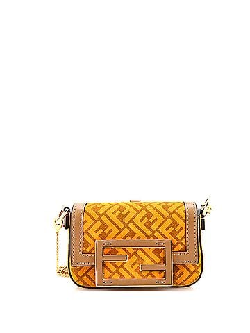Fendi Chain Baguette Charm Bag Zucca Suede Nano (view 1)