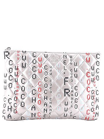 Chanel Data Center O Case Clutch Quilted Printed Lambskin Medium (view 1)