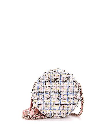 Chanel Lifesaver Round Clutch with Chain Quilted Tweed (view 1)