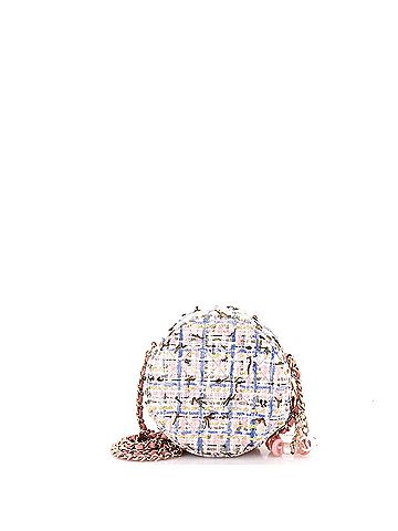 Chanel Lifesaver Round Clutch with Chain Quilted Tweed (view 2)