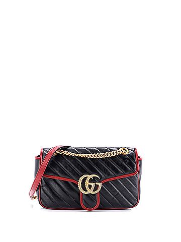 Gucci GG Marmont Flap Bag Diagonal Quilted Leather Small (view 1)