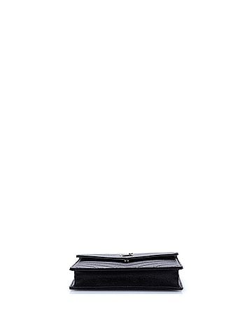 Saint Laurent Classic Monogram Wallet on Chain Matelasse Chevron Metallic Leather Small (view 2)