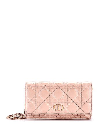 Christian Dior Caro Wallet on Chain Pouch Cannage Quilt Leather (view 1)