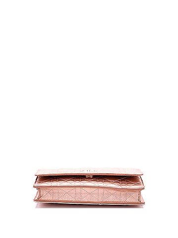 Christian Dior Caro Wallet on Chain Pouch Cannage Quilt Leather (view 2)
