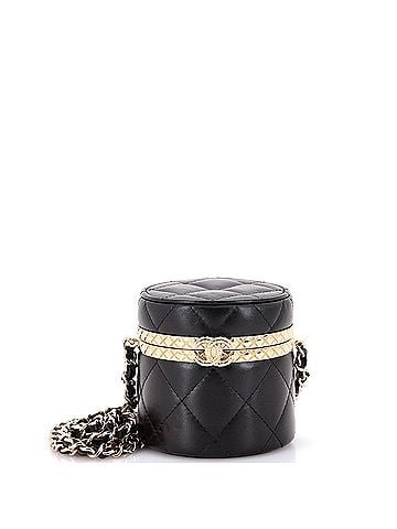 Chanel Lock Frame Round Vanity Case with Chain Quilted Lambskin Mini (view 1)