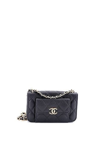 Chanel Pocket Twins Clutch with Chain Quilted Caviar (view 1)