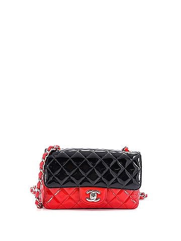 Chanel Bicolor Classic Single Flap Bag Quilted Patent Mini (view 1)