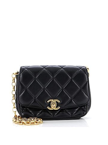 Chanel CC Coin Chain Flap Bag Quilted Lambskin Small (view 1)