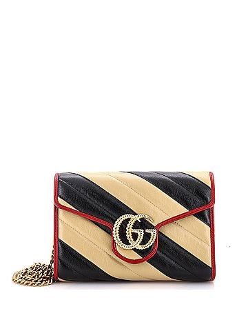 Gucci GG Marmont Chain Wallet Diagonal Quilted Leather Mini (view 1)