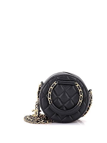 Chanel In The Loop Round Clutch with Chain Quilted Caviar Mini (view 1)