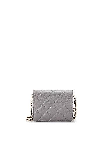 Chanel Miss Coco Strap Flap Clutch with Chain Quilted Caviar Mini (view 2)