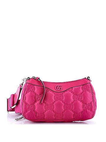 Gucci Zip Shoulder Bag GG Embossed Matelasse Nylon with Leather Mini (view 1)