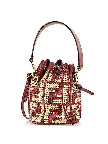 Fendi Mon Tresor Bucket Bag Zucca Raffia Mini (view 1)