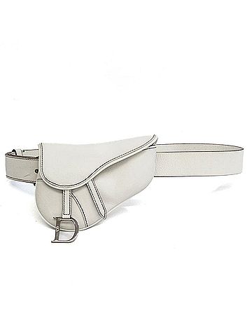 Dior Saddle White Leather Clutch Bag (view 1)