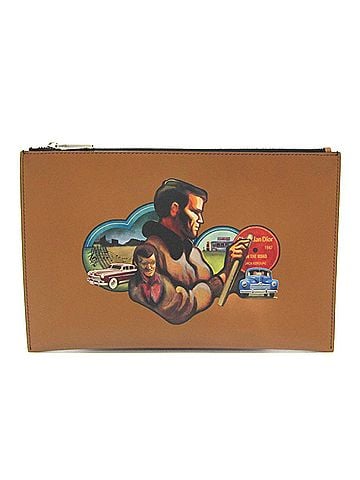 Dior Brown Leather Clutch Bag (view 1)