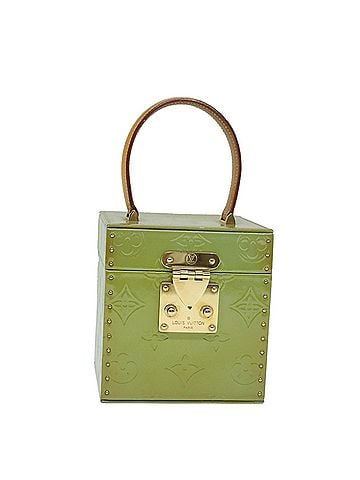 Louis Vuitton Bleecker Green Patent Leather Clutch Bag (view 1)