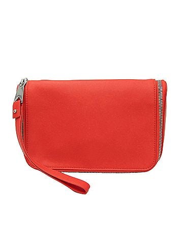 Bottega Veneta Organizer Red Leather Clutch Bag (view 1)