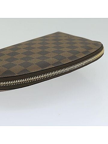 Louis Vuitton Cosmetic Pouch Brown Canvas Clutch Bag (view 2)