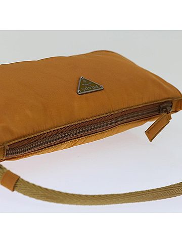 Prada Tessuto Orange Canvas Clutch Bag (view 2)