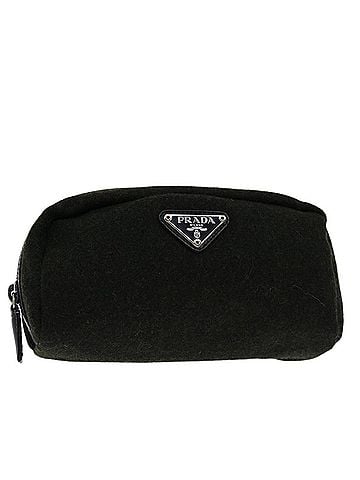 Prada Khaki Wool Clutch Bag (view 1)