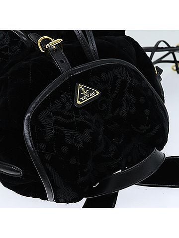 Prada Tessuto Black Synthetic Backpack Bag (view 2)