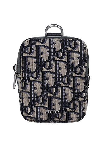 Dior Oblique Navy Canvas Clutch Bag (view 1)