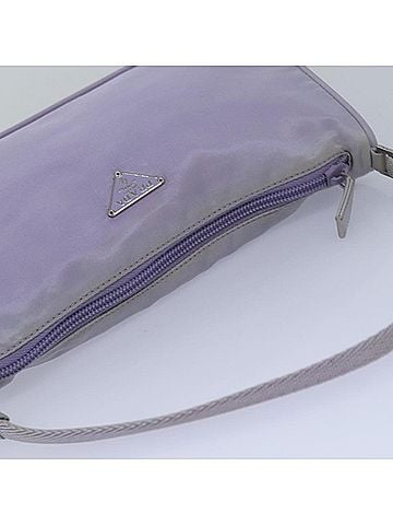 Prada Tessuto Purple Leather Clutch Bag (view 2)