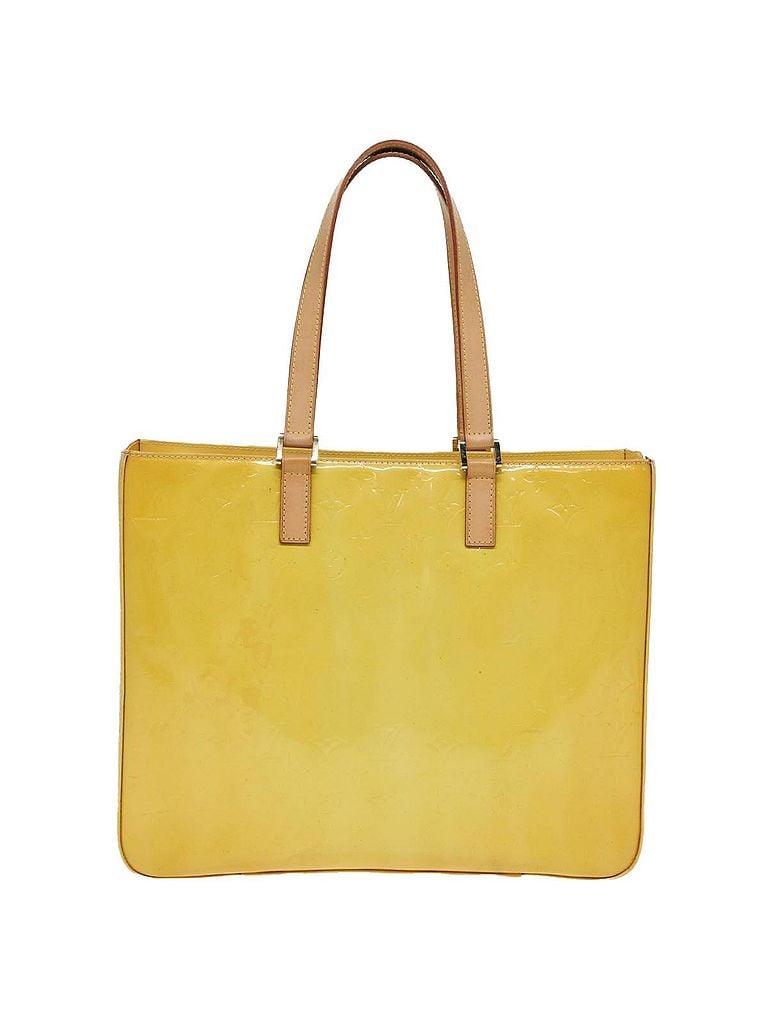 Louis Vuitton 100% Patent Leather Solid Yellow Columbus Yellow Patent Leather Tote Bag One size - photo 1