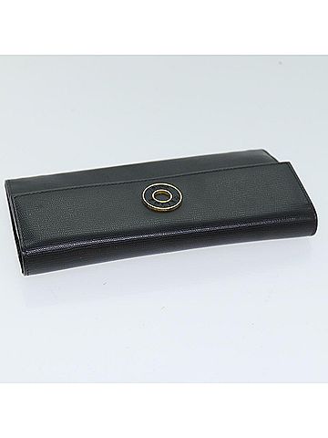 Céline Logo Du Cercle Black Leather Wallet (view 2)