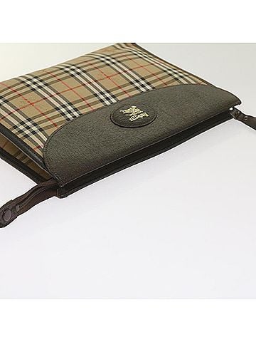 Burberry Nova Check Beige Canvas Clutch Bag (view 2)