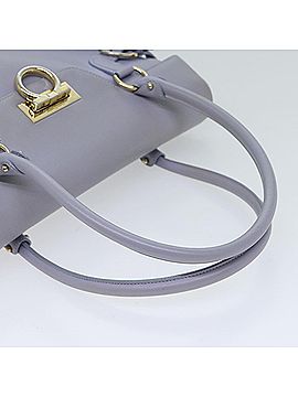Salvatore Ferragamo Purple Leather Shopper Bag (view 2)