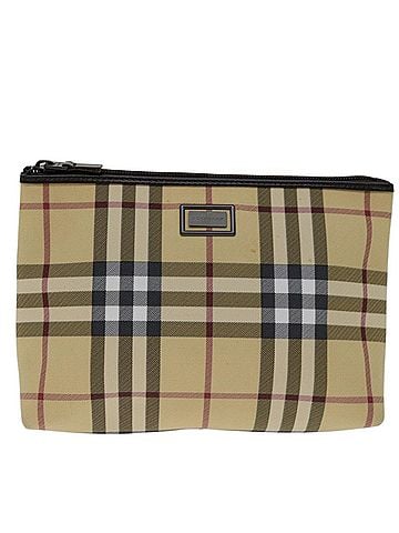 Burberry Nova Check Beige Canvas Clutch Bag (view 1)