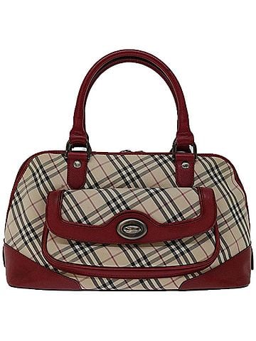 Burberry Nova Check Red Canvas Handbag (view 1)
