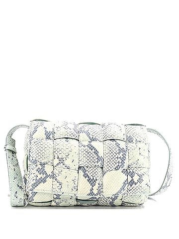 Bottega Veneta Cassette Crossbody Bag Padded Maxi Intrecciato Python Embossed Leather (view 1)