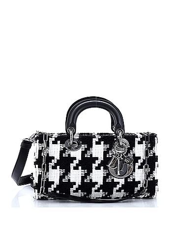 Christian Dior Lady D-Joy Bag Houndstooth Embroidered Canvas Medium (view 1)