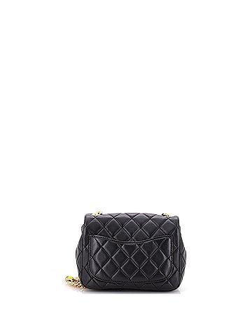 Chanel Pearl Samba Resin Chain Square Flap Bag Quilted Lambskin Mini (view 2)